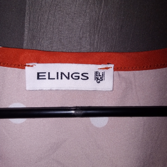 Elings burn orange satin polka dot tie front blouse - Picture 2 of 3